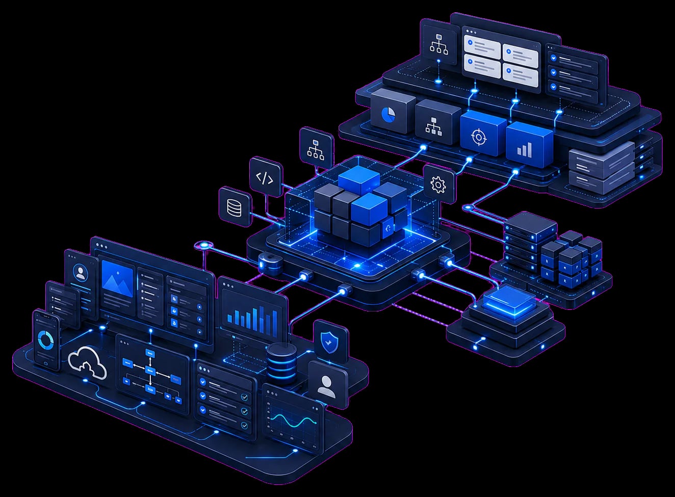 Connected CODXN technology system illustrating digital transformation, automation, and scalable business operations